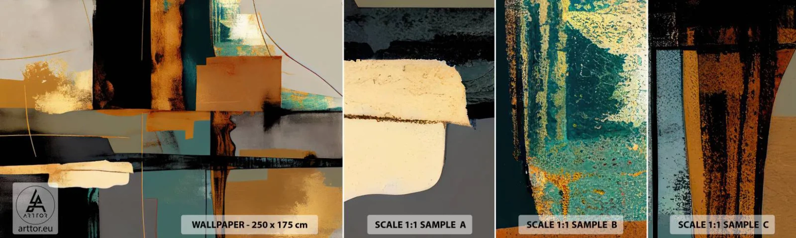 Fototapetenmuster Standard Eco - Abstraktion – Licht und Schatten - Abstraktion, Modern, Stück - 100x30 cm