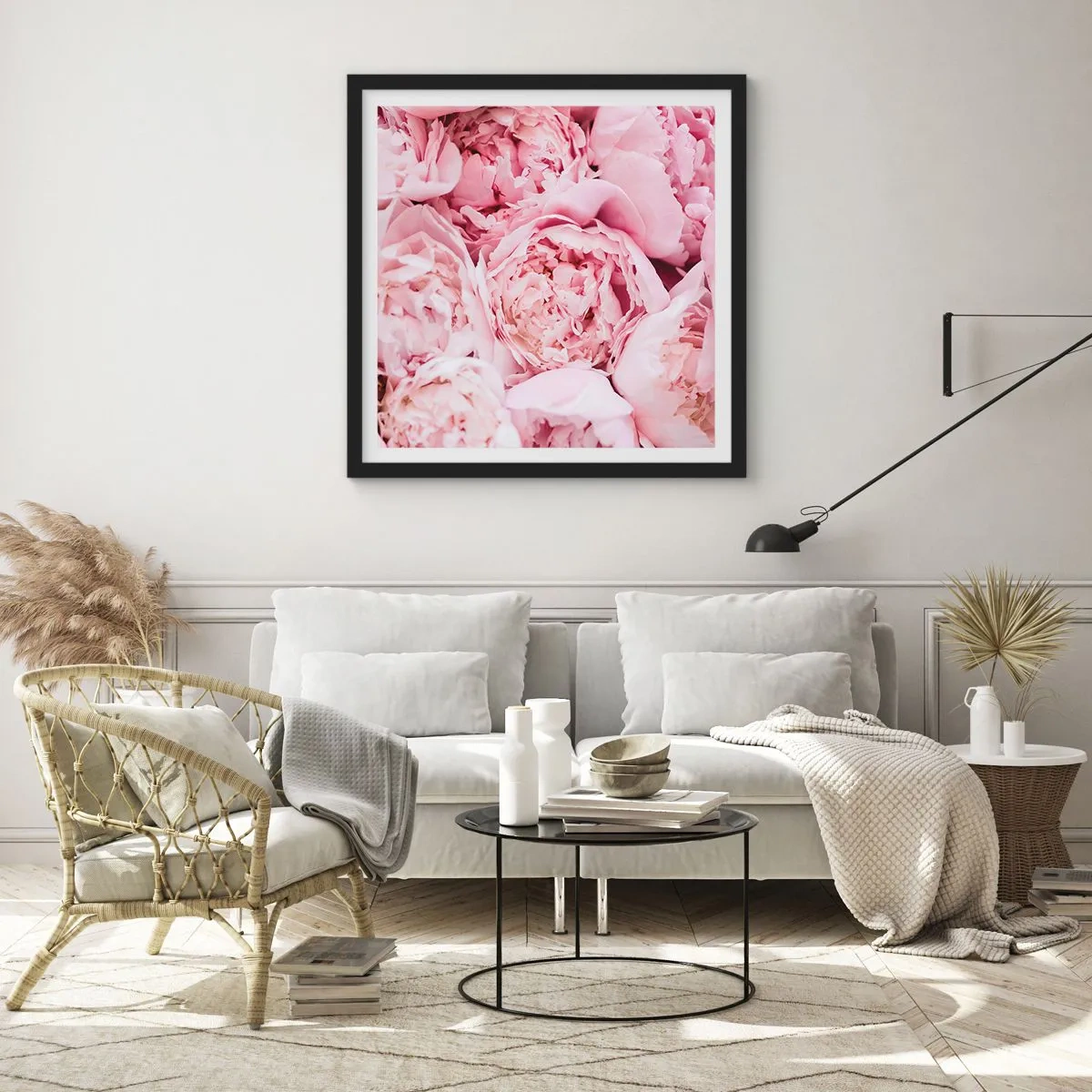Poster in einem schwarzem Rahmen - Anschmiegsam und duftend - 30x30 cm