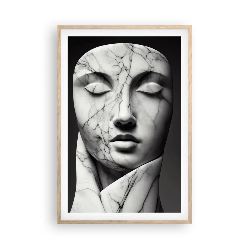 Poster in einem Rahmen aus heller Eiche - Marmorformen - 61x91 cm