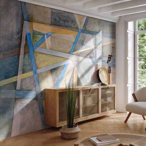 Fototapete Premium Sand - Gerade oder diagonal? - Abstraktion, Stück, Modernes Muster - 250x175 cm