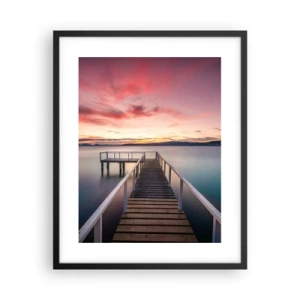 Poster in einem schwarzem Rahmen - Die sanfte Flamme des Abends - 40x50 cm