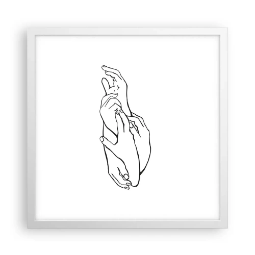 Poster in einem weißen Rahmen - Gute Geste - 40x40 cm