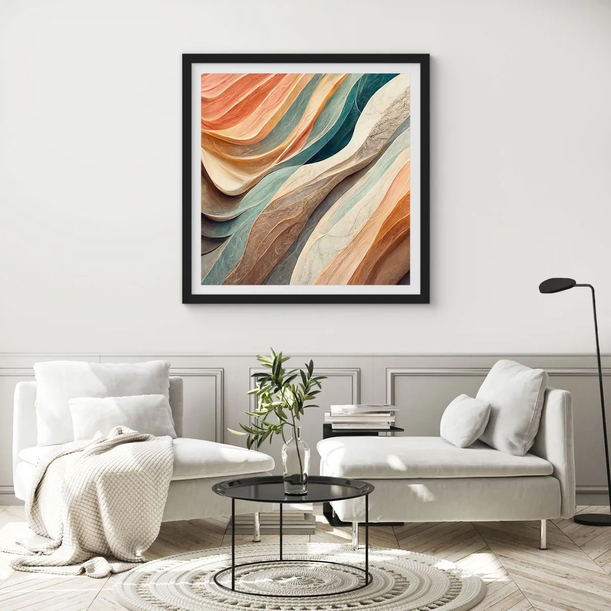 Poster in einem schwarzem Rahmen - Moment vor der Veränderung - 50x50 cm