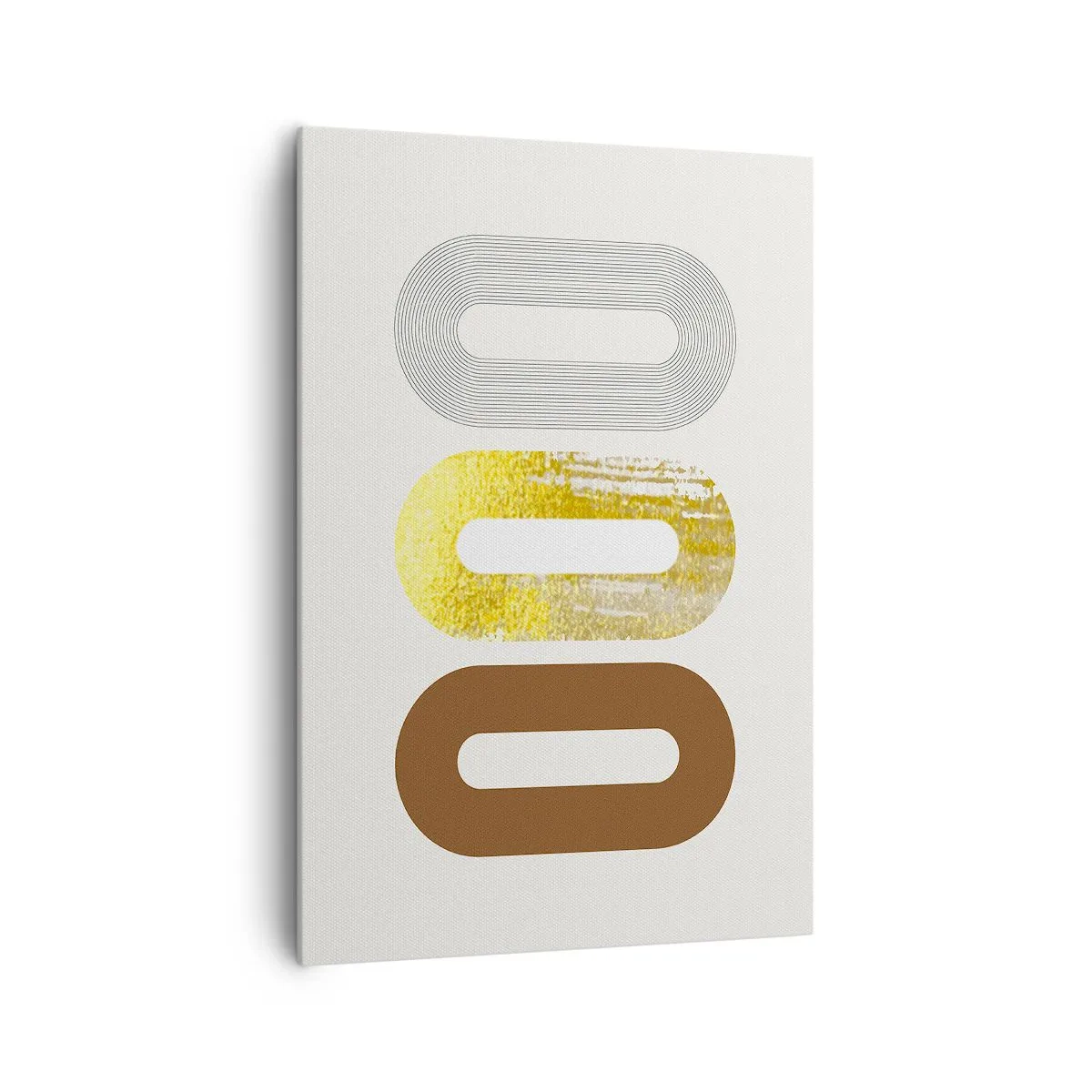 Bild auf Leinwand - Leinwandbild - Abstraktes Motiv aus drei geometrischen Formen - 70x100cm - Oooh! - Moderne Wanddekoration für Wohnzimmer und Schlafzimmer ARTTOR