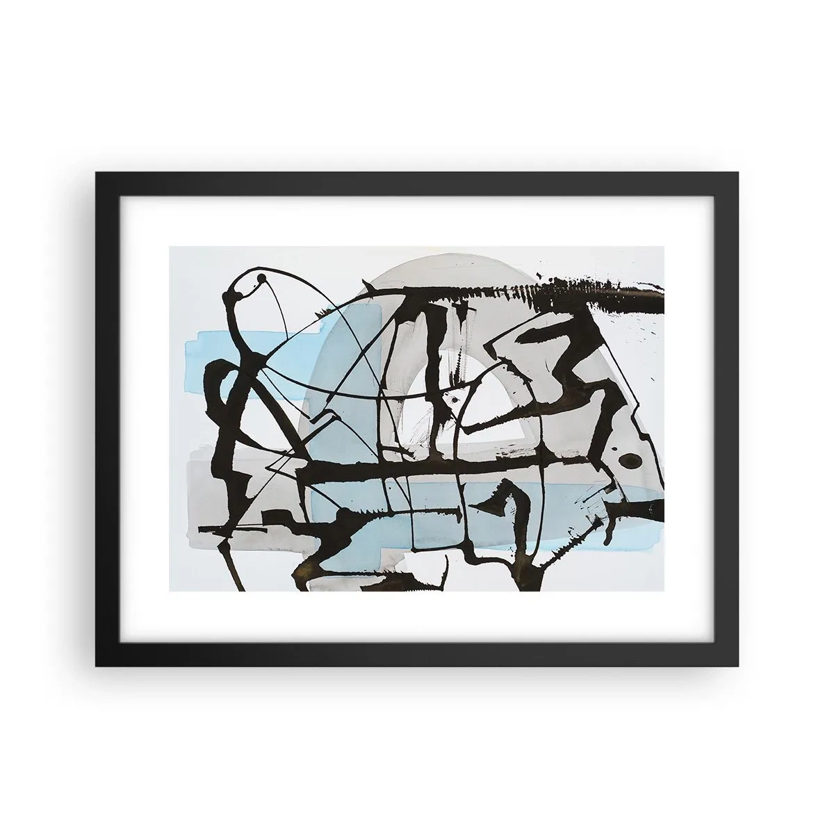 Poster in einem schwarzem Rahmen - Trotzdem blau - 40x30 cm