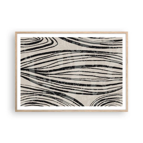 Poster in einem Rahmen aus heller Eiche - Linienpool - 100x70 cm