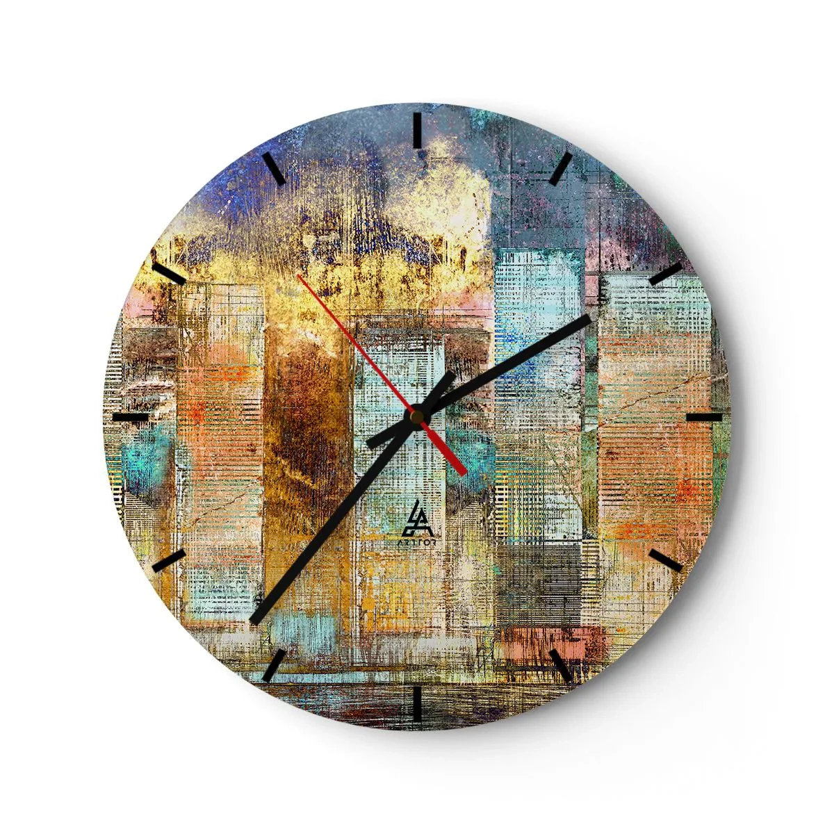 Wanduhr - Glasuhr - Sonnige Metropole - 40x40 cm