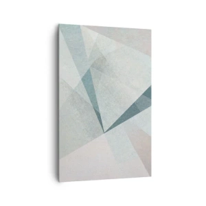 Bild auf Leinwand - Leinwandbild - Geometrische Formen in Pastelltönen von Blau und Grau - 80x120cm - Einfach aber dynamisch - Moderne Wanddekoration für Wohnzimmer und Schlafzimmer ARTTOR