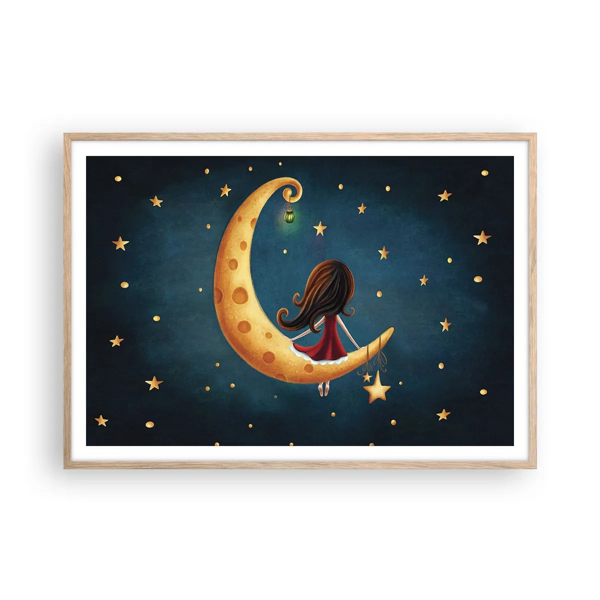 Poster in einem Rahmen aus heller Eiche - Einmal… - 100x70 cm