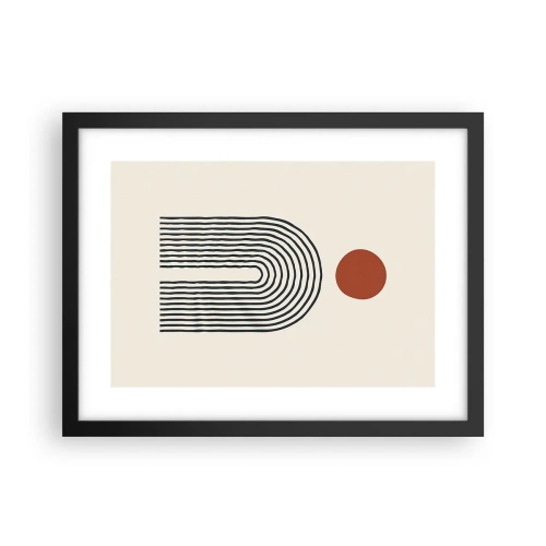 Poster in einem schwarzem Rahmen - Magnetismus von Formen und Farben - 40x30 cm