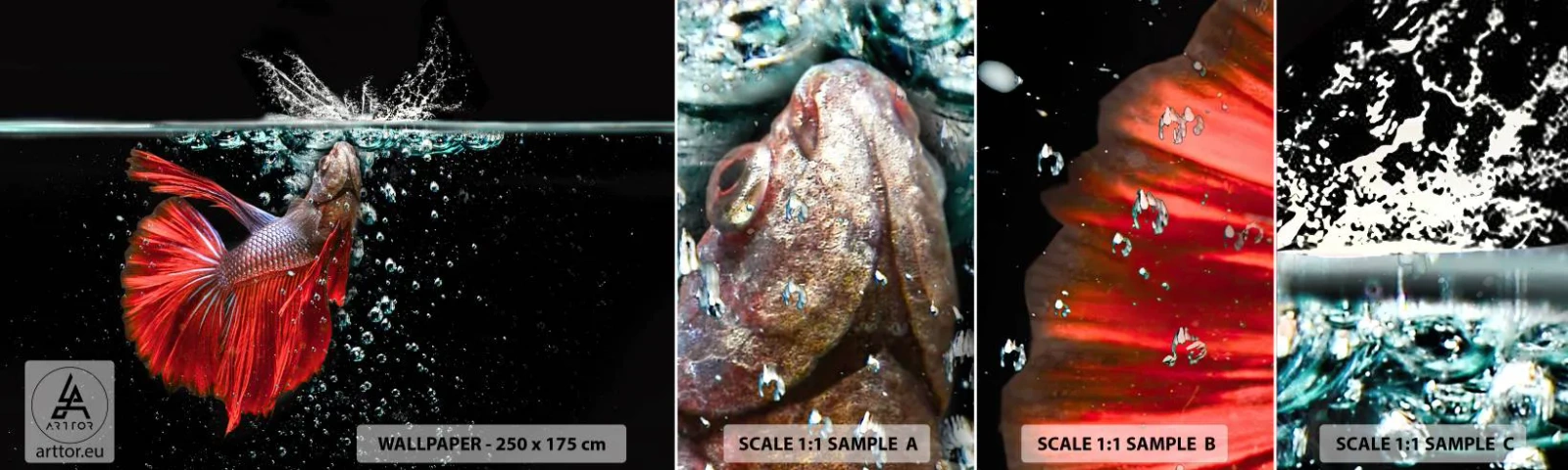 Fototapeten Muster Selbstklebend Deluxe Sticker - Du hast drei Wünsche - Abstraktion, Aquarium, Fisch - 100x30 cm