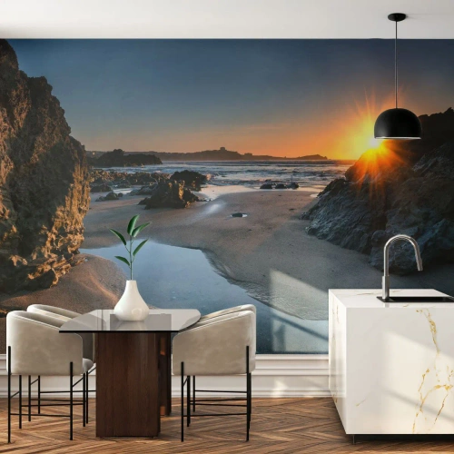 Selbstklebende Fototapete Deluxe Sticker - Unberührt von menschlicher Hand - Landschaft, Strand, Küste Cornwalls - 100x70 cm