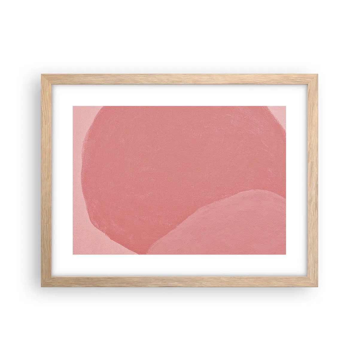 Poster in einem Rahmen aus heller Eiche - Organische Komposition in Rosa - 40x30 cm
