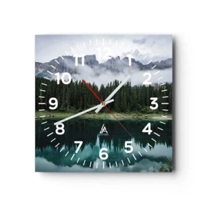 Wanduhr - Glasuhr - Leise, leise, lass uns das Trinkwasser nicht wecken ... - 30x30 cm