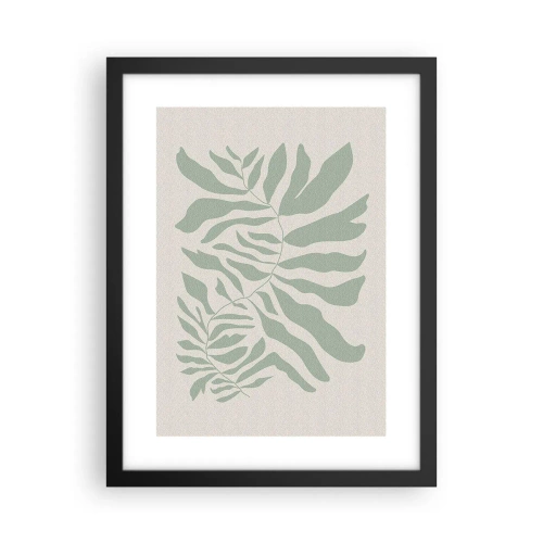 Poster in einem schwarzem Rahmen - Smaragdzweig - 30x40 cm