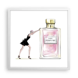 Poster in einem weißen Rahmen - Essenz der Weiblichkeit - 50x50 cm