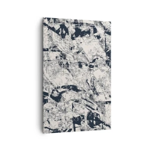 Bild auf Leinwand - Leinwandbild - Abstrakte Komposition in Schwarzweiß mit dynamischem Layout - 80x120cm - Durchdringung der Gegensätze - Moderne Wanddekoration für Wohnzimmer und Schlafzimmer ARTTOR