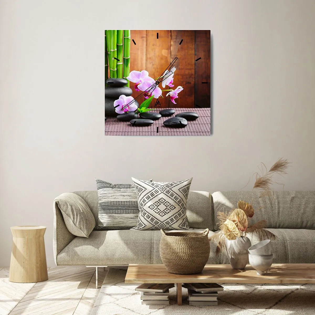 Wanduhr - Glasuhr - Treffen Sie die Freuden des Ostens - 40x40 cm