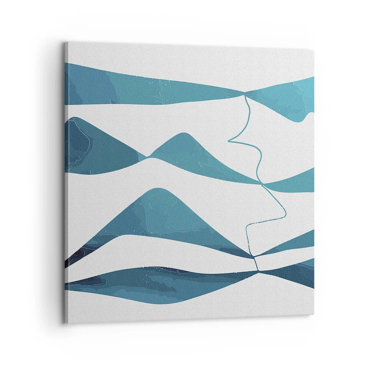 Bild auf Leinwand - Leinwandbild - Abstraktion: türkisfarbene Verbindung - 60x60 cm