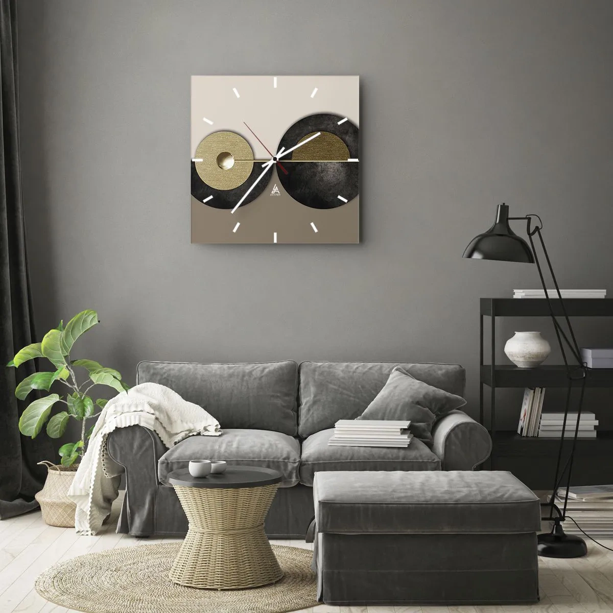 Wanduhr - Glasuhr - Variationen rund um den Kreis - 30x30 cm