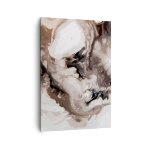 Bild auf Leinwand - Leinwandbild - Abstraktes Muster in Braun- und Weißtönen - 70x100cm - Die Geburt einer Galaxie - Moderne Wanddekoration für Wohnzimmer und Schlafzimmer ARTTOR