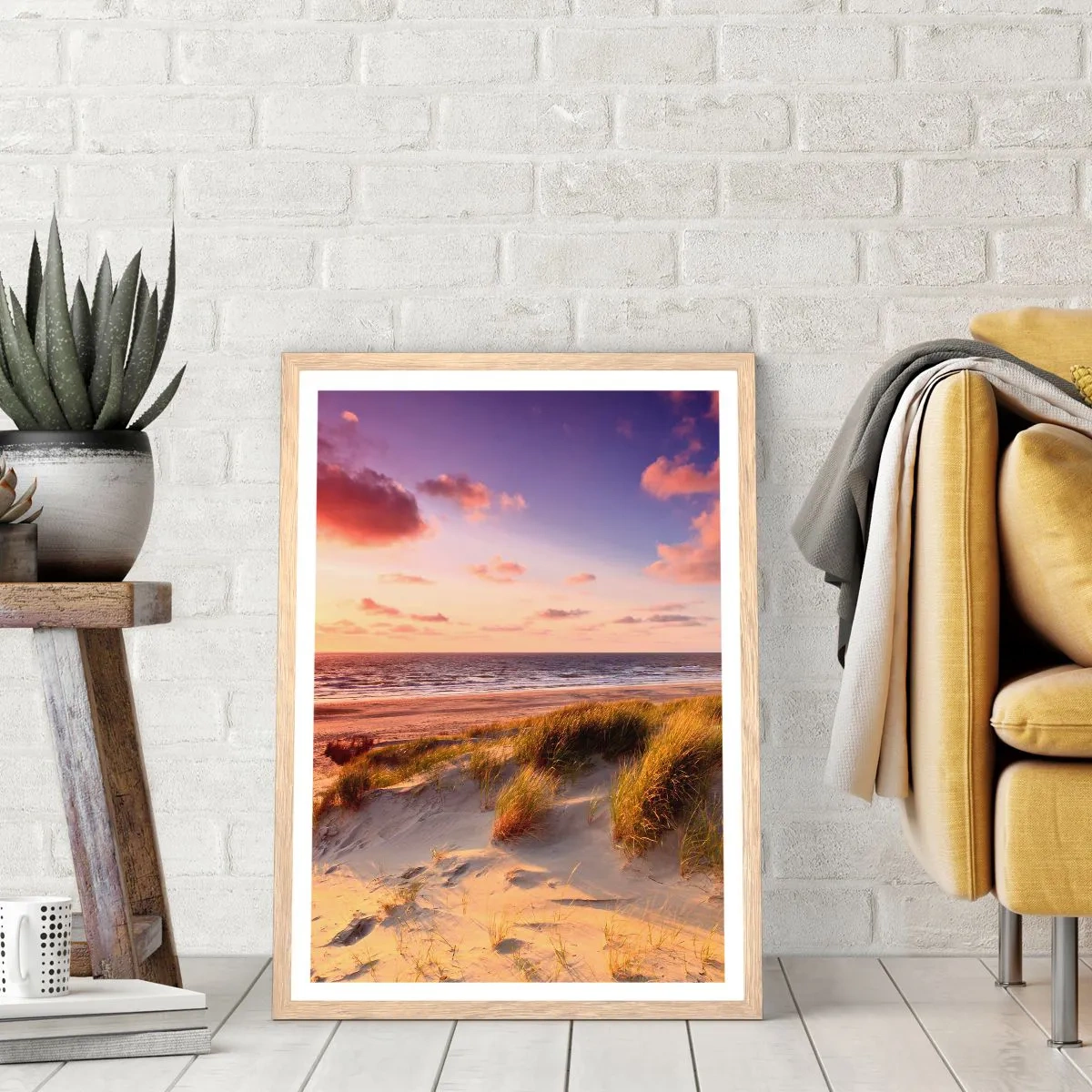 Poster in einem Rahmen aus heller Eiche - Die Luft riecht schon im Sommer - 30x40 cm