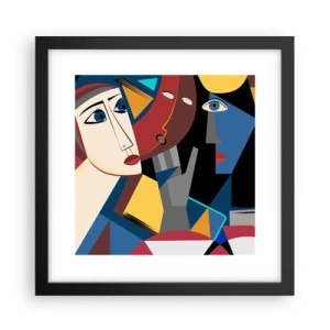 Poster in einem schwarzem Rahmen - Gespräch zwischen Kubisten - 30x30 cm