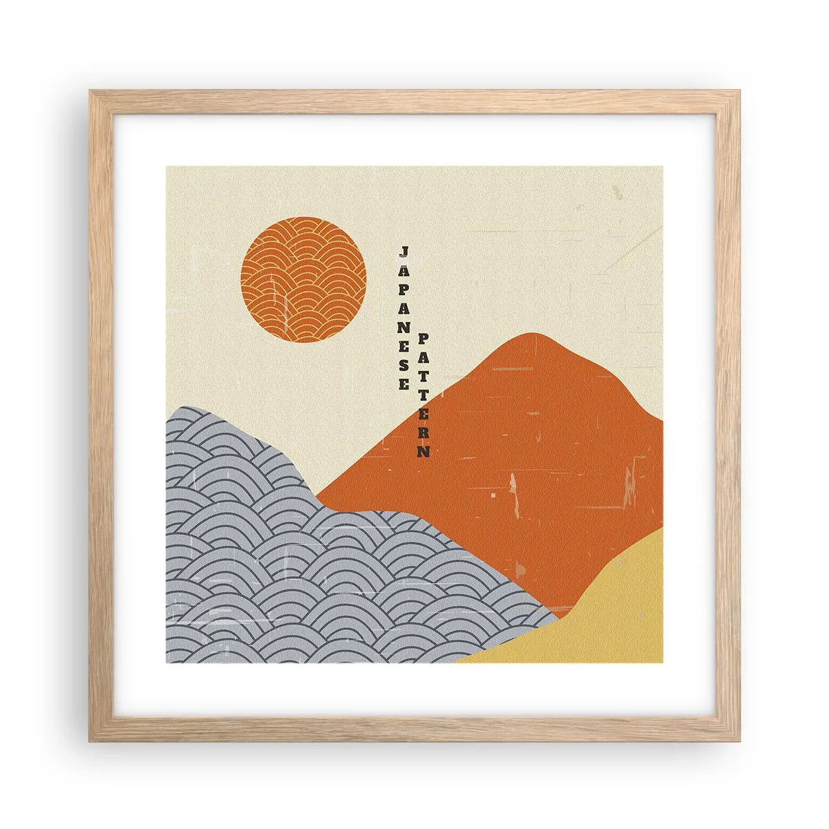 Poster in einem Rahmen aus heller Eiche - Im japanischen Geist - 40x40 cm