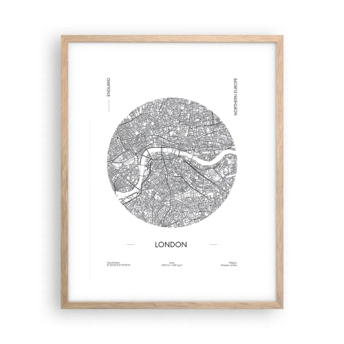 Poster in einem Rahmen aus heller Eiche - Anatomie von London - 40x50 cm