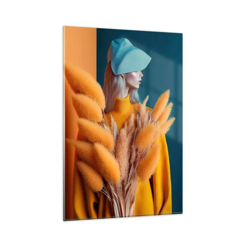 Glasbild - Bild auf glas - Flauschiges Porträt - 80x120 cm