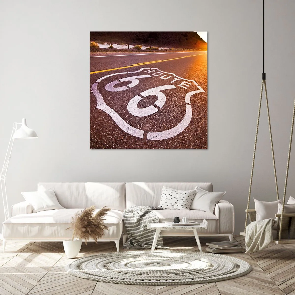 Bild auf Leinwand - Leinwandbild - Die berühmte Straße 66 - 40x40 cm