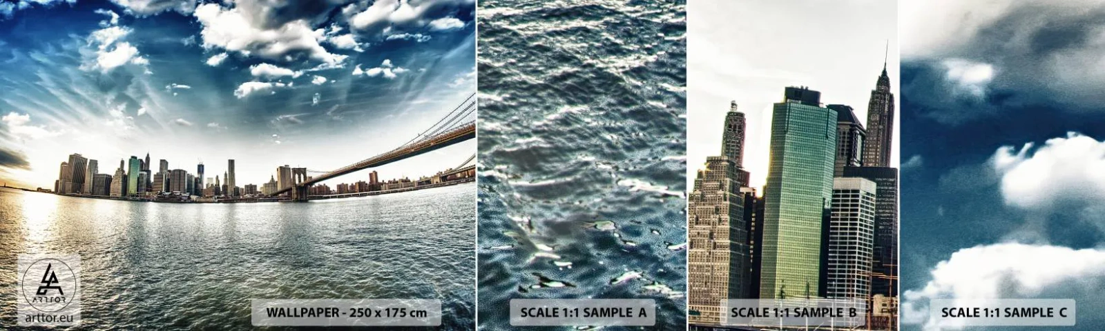 Fototapetenmuster Standard Eco - Glasinsel - Stadt, New York, Die Architektur - 100x30 cm