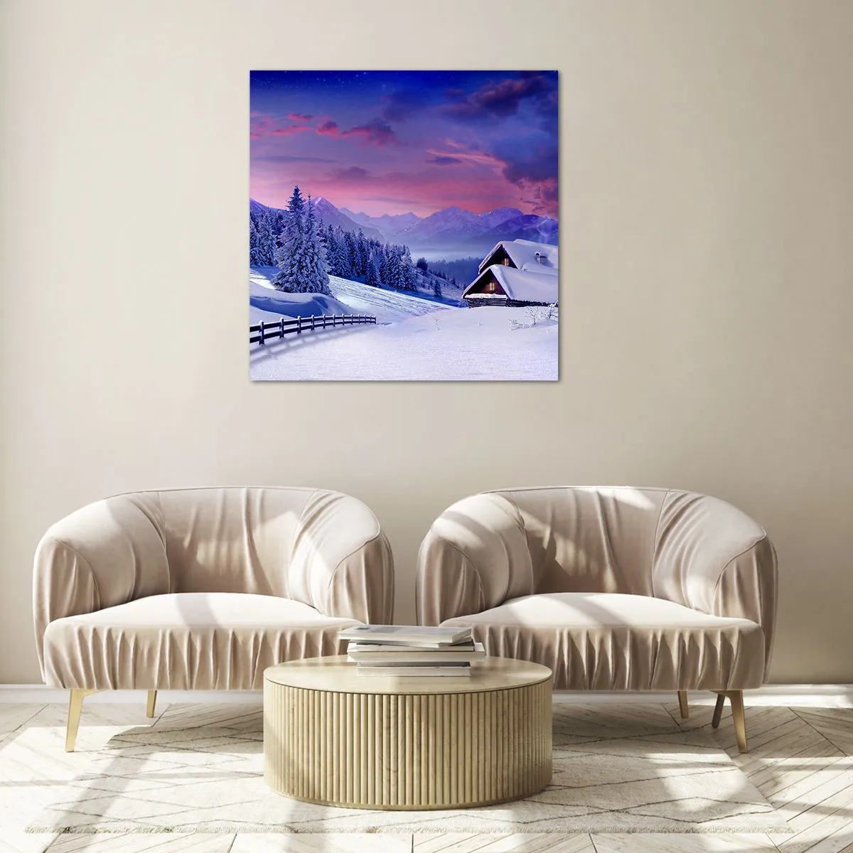 Glasbild - Bild auf glas - Stille Nacht - 50x50 cm