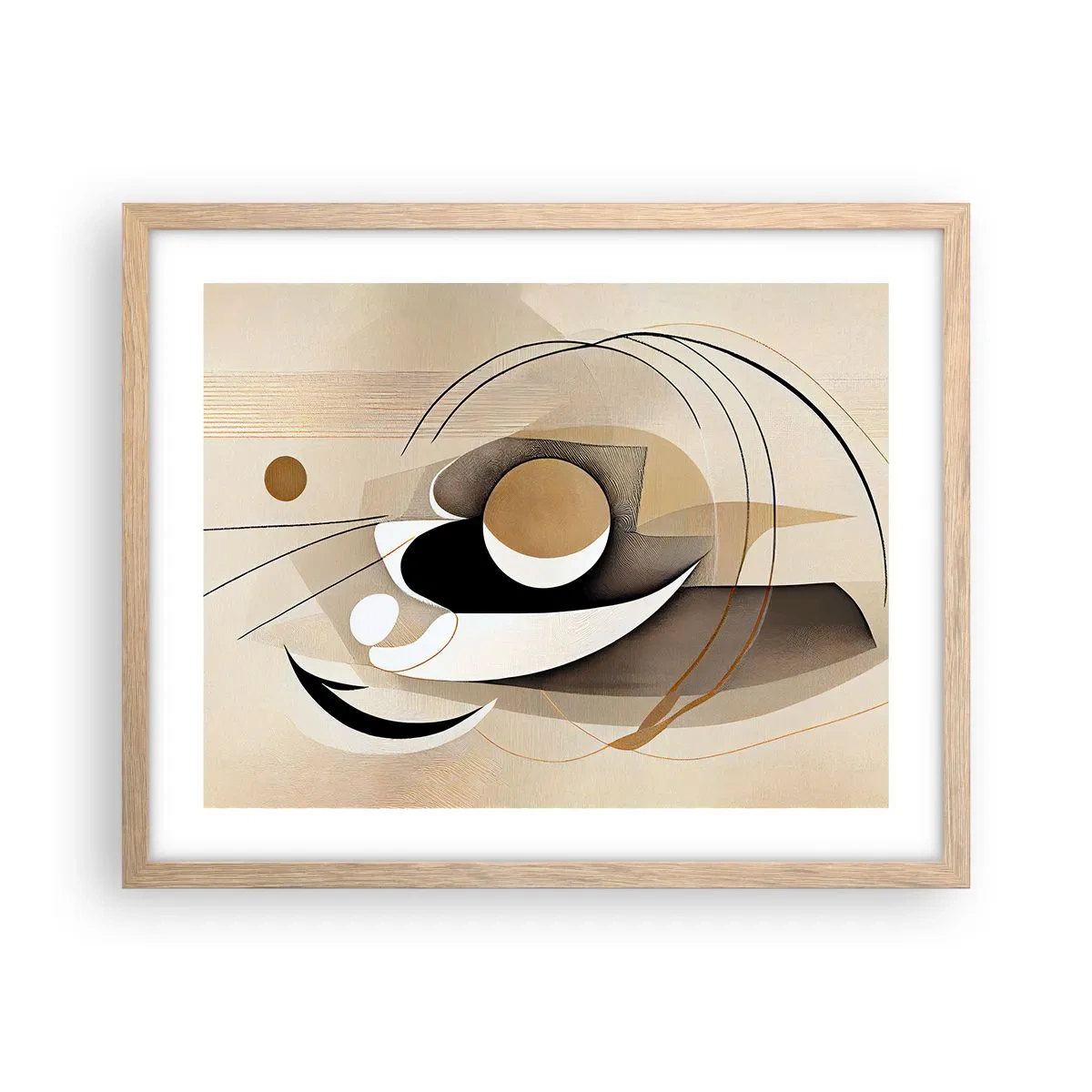 Poster in einem Rahmen aus heller Eiche - Komposition: die Essenz des Wortes - 50x40 cm