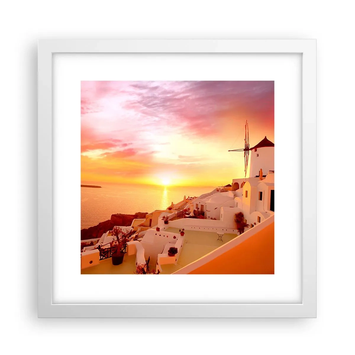 Poster in einem weißen Rahmen - In Weiß und Gold schmelzen - 30x30 cm