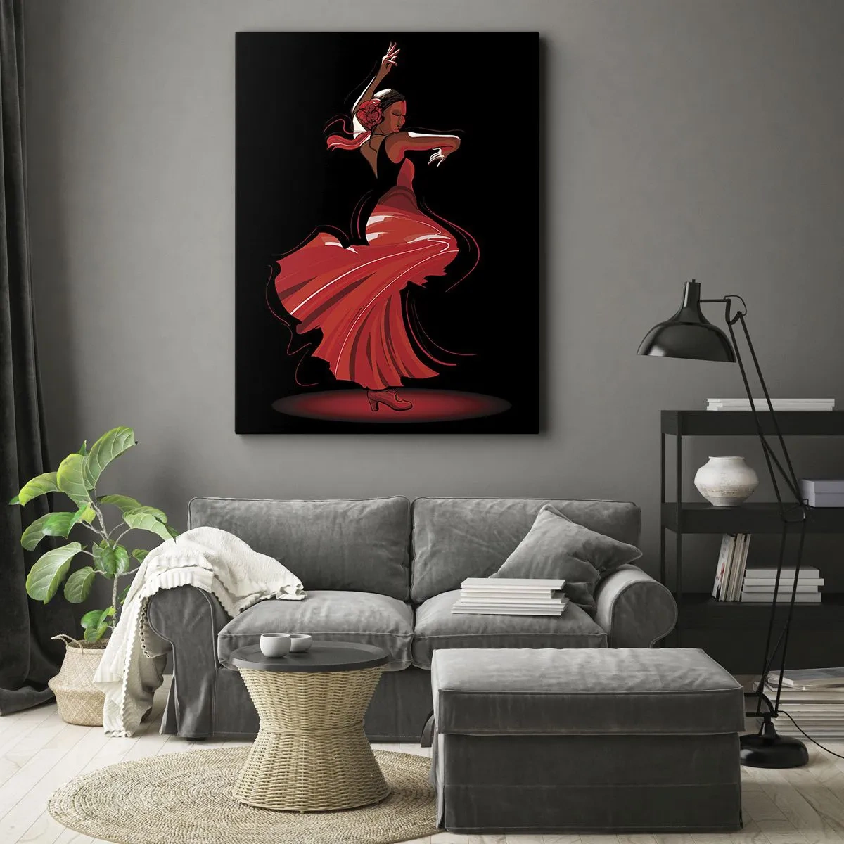Bild auf Leinwand - Leinwandbild - Der feurige Geist des Flamenco - 55x100 cm