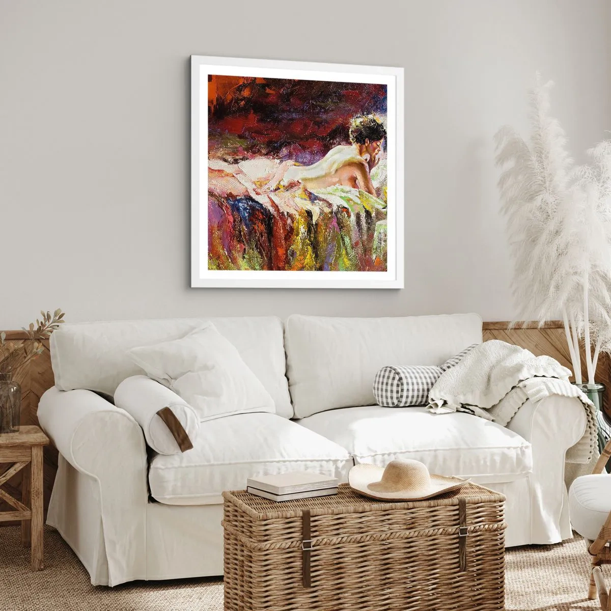 Poster in einem weißen Rahmen - Venus in Gedanken - 40x40 cm