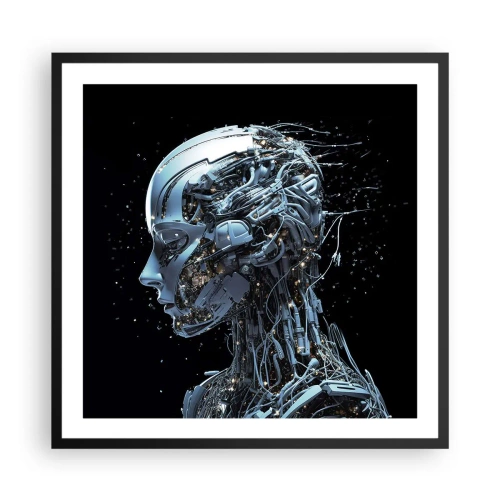 Poster in einem schwarzem Rahmen - Technologie ist eine Frau - 60x60 cm