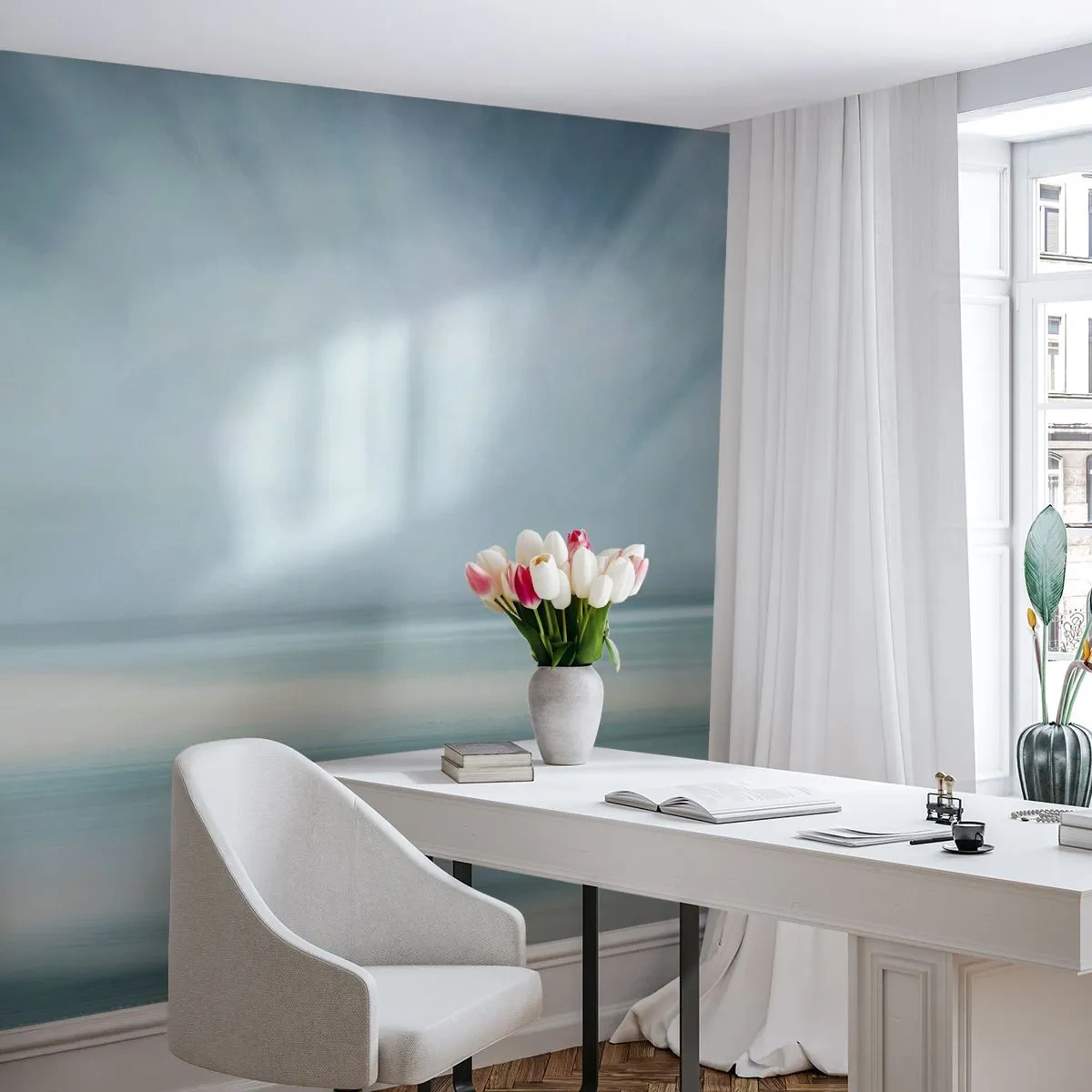 Fototapete Premium Canvas - Frieden bis zum Horizont - Hell, Stück, Himmel - 350x256 cm