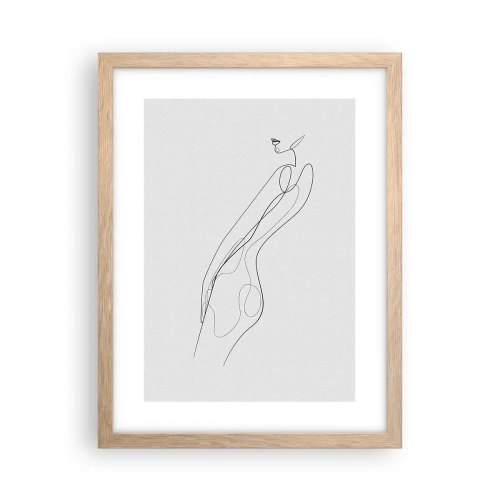 Poster in einem Rahmen aus heller Eiche - Bloß ein Versprechen - 30x40 cm