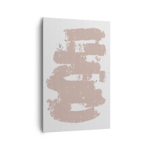 Bild auf Leinwand - Leinwandbild - Zartrosa Formen auf hellem Hintergrund - 80x120cm - Abstraktion in zartem Rosa - Moderne Wanddekoration für Wohnzimmer und Schlafzimmer ARTTOR