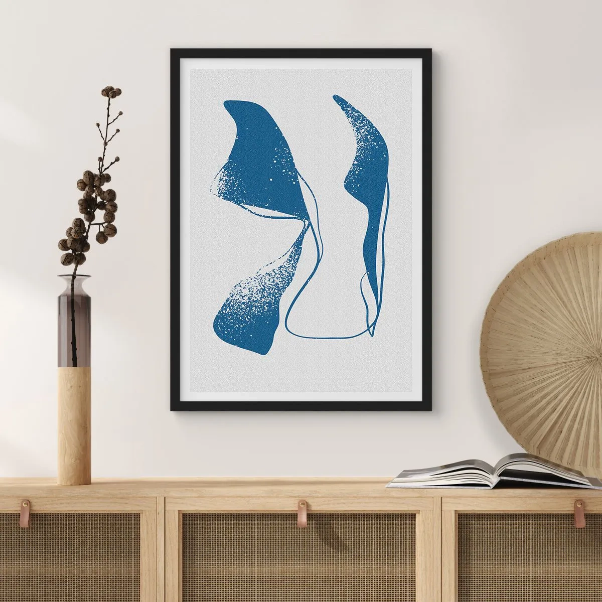 Poster in einem schwarzem Rahmen - Geflügelte Abstraktion - 61x91 cm