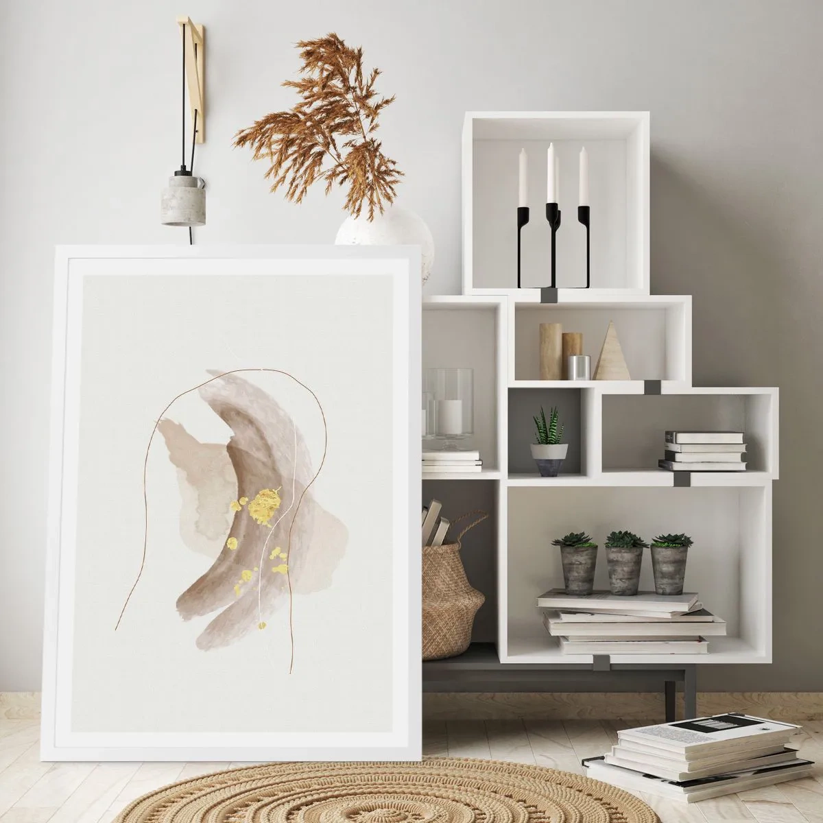 Poster in einem weißen Rahmen - Im Weltraum begegnet - 70x100 cm