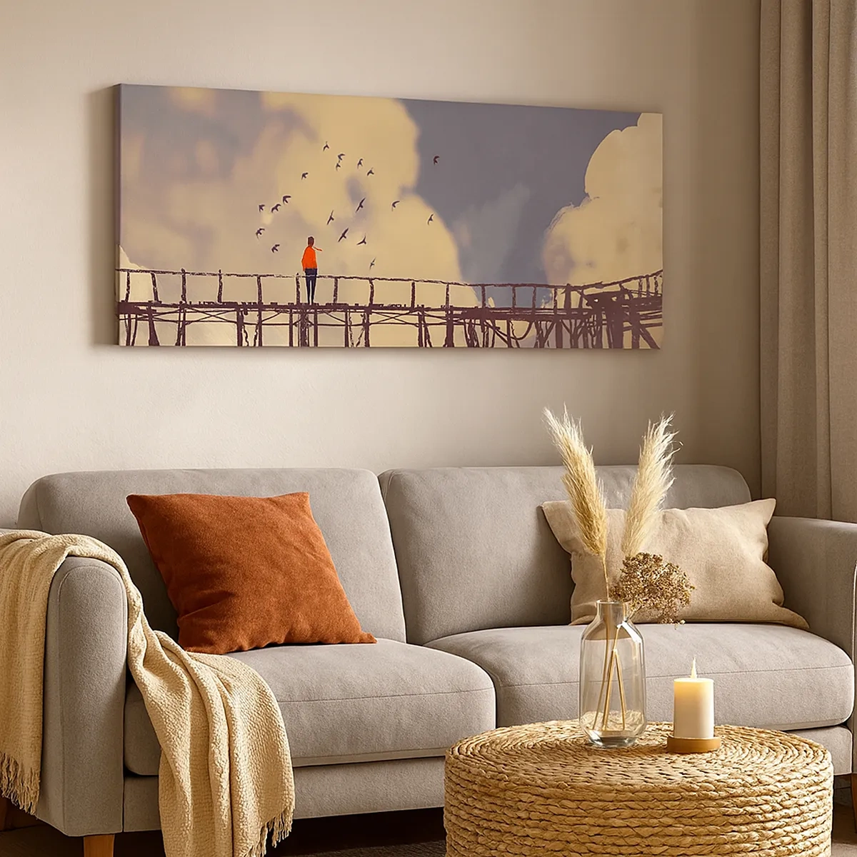 Bild auf Leinwand - Leinwandbild - Blaue Sehnsucht - 30x30 cm