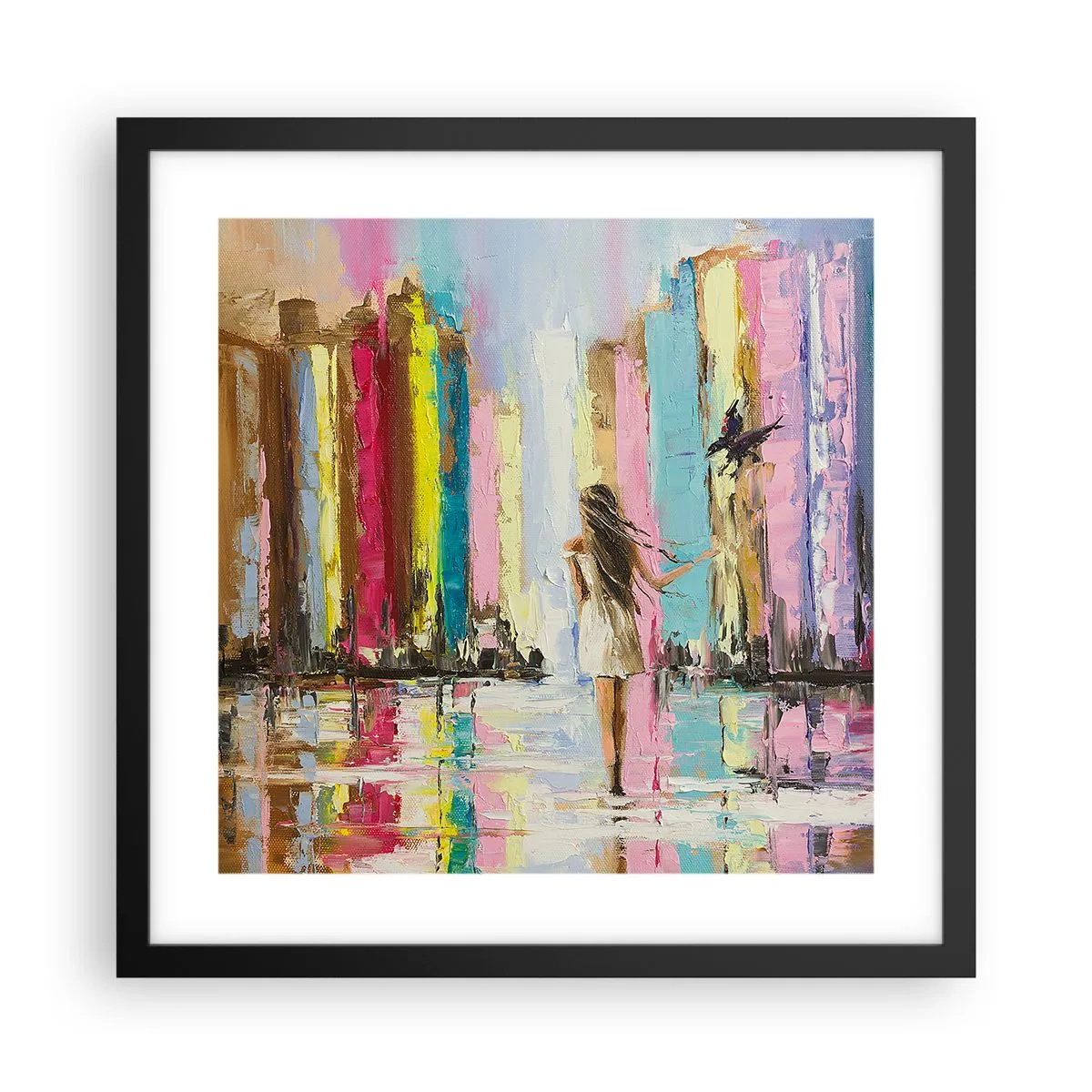 Poster in einem schwarzem Rahmen - Folge mir - 40x40 cm