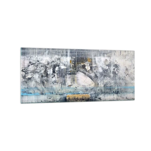 Glasbild - Bild auf glas - Abstrakte Komposition in kühlen Tönen - 120x50cm - Wie auf Eis, wie nach Dezember - Moderne Wanddekoration für Wohnzimmer und Schlafzimmer ARTTOR