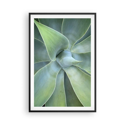 Poster in einem schwarzem Rahmen - Geburt des Grüns - 61x91 cm