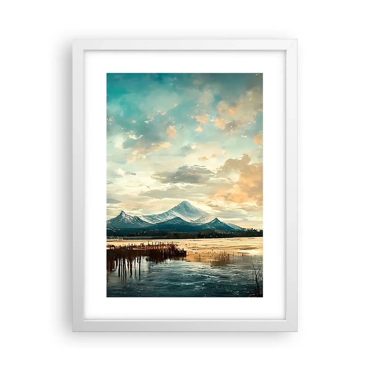 Poster in einem weißen Rahmen - Unter dem Schutz des Himmels - 30x40 cm