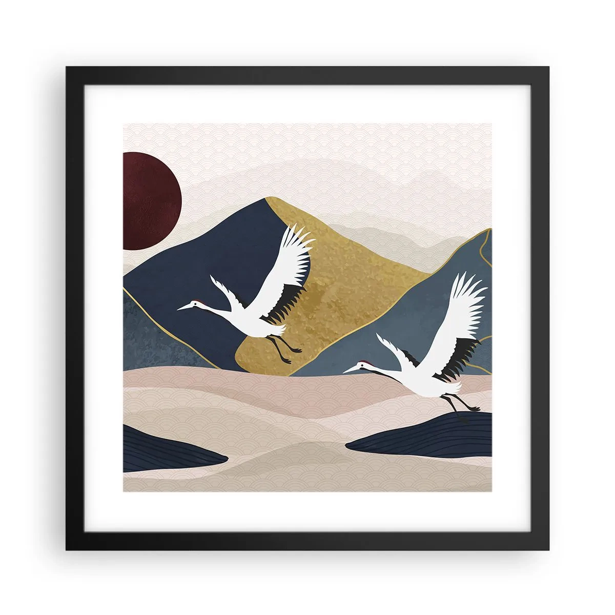 Poster in einem schwarzem Rahmen - Es ist wieder ein Tag VERFLOGEN - 40x40 cm