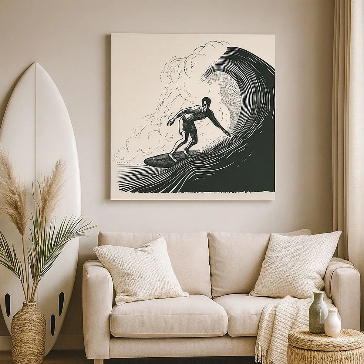 Bild auf Leinwand - Leinwandbild - König der Welle - 30x30 cm